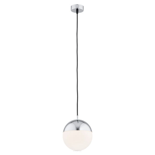 Lampa wisząca LIVIA 4030 Argon Chromowo-biała kula o średnicy 20 cm