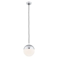 Lampa wisząca LIVIA 4030 Argon Chromowo-biała kula o średnicy 20 cm