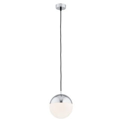 Lampa wisząca LIVIA 4030 Argon Chromowo-biała kula o średnicy 20 cm