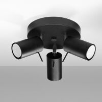 Plafon RING 3P Sollux Lighting SL.1016 czarny 3 reflektory