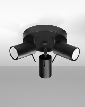 Plafon RING 3P Sollux Lighting SL.1016 czarny 3 reflektory