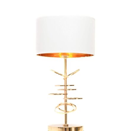 Lampa stołowa  MILARI LDT 5530 (WT-GD) Lumina Deco biało-złota