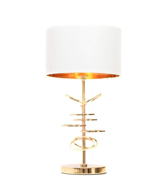 Lampa stołowa  MILARI LDT 5530 (WT-GD) Lumina Deco biało-złota