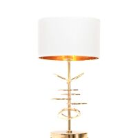 Lampa stołowa  MILARI LDT 5530 (WT-GD) Lumina Deco biało-złota
