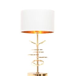 Lampa stołowa  MILARI LDT 5530 (WT-GD) Lumina Deco biało-złota