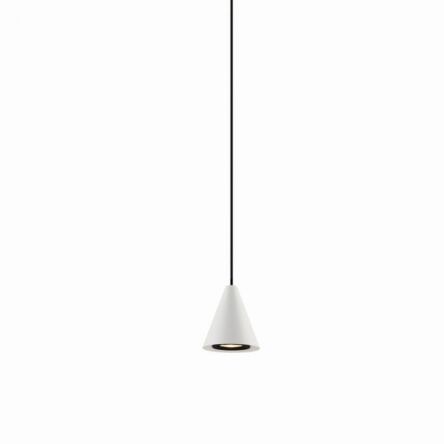 Lampa wisząca BELL/Z 210C  ELKIM  Stożek Czarna lub biała aluminium + szkło LED 4000K / 3000K