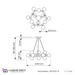 Lampa wisząca MARSIADA LDP 6033-15 (MD) Lumina Deco MOSIĄSZ 15 szklanych kul - 3