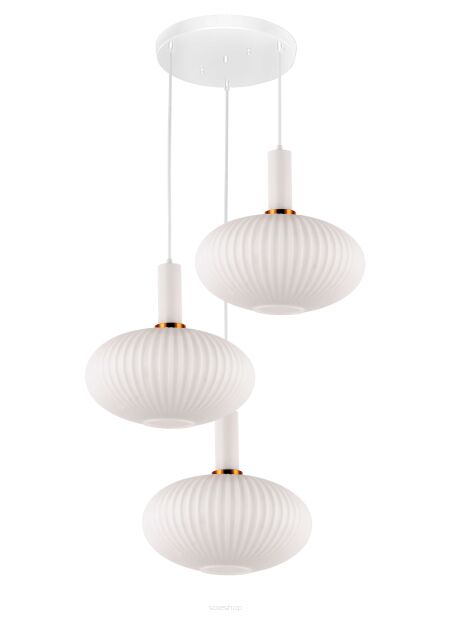 LAMPA WISZĄCA FLORI LDP 1216-3-RD (WT+WT) Lumina Deco biała nowoczesna