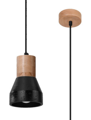 Lampa wisząca QUBIC SL.0963 Sollux Lighting designerska drewno beton