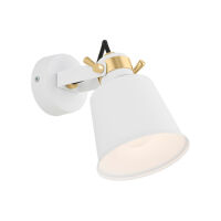 Kinkiet KONGO 4160 Argon Biała z elementami mosiądzu 