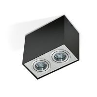 LAMPA NATYNKOWA Eloy 2 aluminium/czarny AZzardo GM4204 AL/BK  AZ1355  prostokąt natynkowy techniczny podwójny