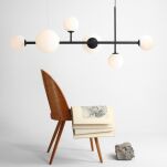 Lampa wisząca czarna DIONE 1092K1 Aldex  podłużna nad stół kule - 2