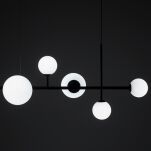 Lampa wisząca czarna DIONE 1092K1 Aldex  podłużna nad stół kule - 4