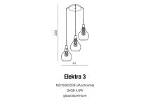 Lampa wisząca Elektra 3 AZzardo AZ1688 wykonana jest z aluminium oraz szkła w kolorze transparentnym/ złotym styl skandynawski - 2