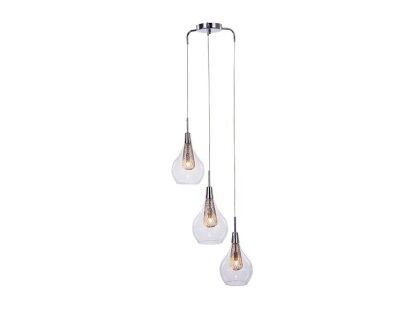 Lampa wisząca Elektra 3 AZzardo AZ1688 wykonana jest z aluminium oraz szkła w kolorze transparentnym/ złotym styl skandynawski