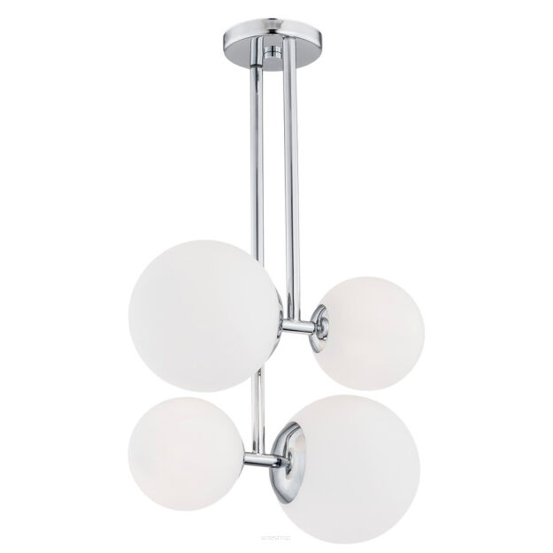 Lampa wisząca ASPEN 1646 Argon Chromowa podstawa + białe klosze
