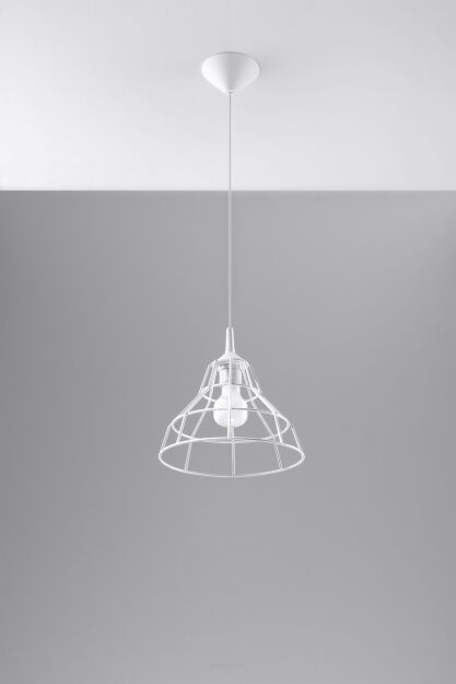 Loftowa Nowoczesna Lampa wisząca ANATA biała SL. 0145 klosz z metalu druciasty