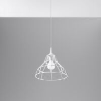 Loftowa Nowoczesna Lampa wisząca ANATA biała SL. 0145 klosz z metalu druciasty