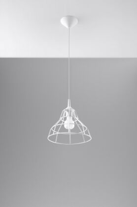 Loftowa Nowoczesna Lampa wisząca ANATA biała SL. 0145 klosz z metalu druciasty