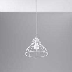Loftowa Nowoczesna Lampa wisząca ANATA biała SL. 0145 klosz z metalu druciasty
