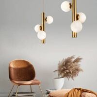 Lampa wisząca CORTEGA AZ4425 Azzardo złota rurka z kulami