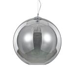 Lampa wisząca NEMO OPAR SP1 D50 Ideal Lux  094137 posiada duży  okrągły  szklany klosz w kolorze szkła dymionego - 2