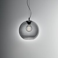 Lampa wisząca NEMO OPAR SP1 D50 Ideal Lux  094137 posiada duży  okrągły  szklany klosz w kolorze szkła dymionego