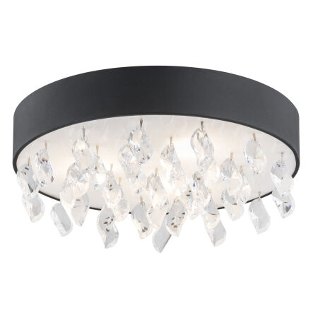 Plafon BELLA 1495 Argon czarny z kryształkami 3x E27