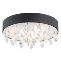 Plafon BELLA 1495 Argon czarny z kryształkami 3x E27