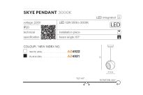 Lampa wisząca SKYE PENDANT AZ4521 AZZARDO CZARNA KULA LED 12W - 4