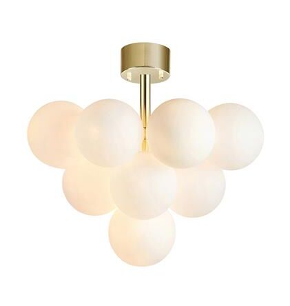 Plafon MERLOT 107912 Makslojd ORYGINALNA FORMA GUSTOWNE SZKLANE KLOSZE ZŁOTA OPRAWA