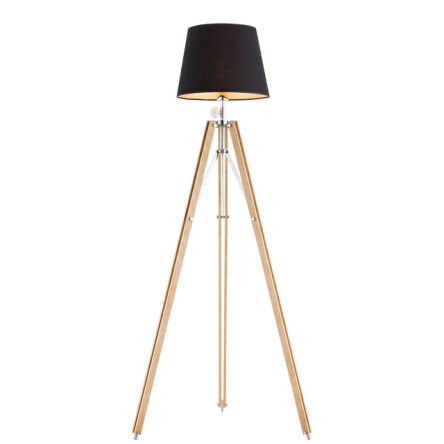 Lampa podłogowa ASTER 3421 Argon Drewniana trójnożna podstawa+ abażur 150 cm