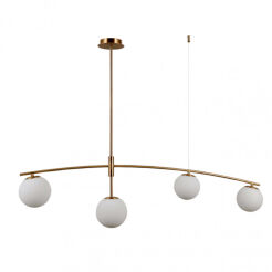 Lampa wisząca Senai PND-31322-4-HB Italux mosiądz listwa kule