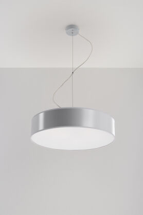 Elegancka Lampa Sufitowa Koło Wisząca ARENA 45  SL. 0119 klosz z tworzywa sztucznego w kolorze szarym w kształcie walca