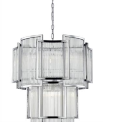 Lampa wisząca SERGIO P0528-08A-F4AC ZumaLine Designerska metal-szkło