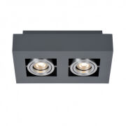 Lampa sufitowa CASEMIRO IT8002S2-BK/AL Italux NATYNKOWA   WYKONANA Z METALU I ALUMINIUM GU10x2