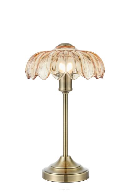 Lampa stołowa Kurage 1L E27 109180 Markslojd antyczny mosiądz/bursztyn 43cm, klosz  Ø26cm