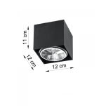 Plafon BLAKE  LAMPA TECHNICZNA NATYNKOWA  czarnA KOSTKA  NOWOCZESNA SL.0700 SOLLUX - 4