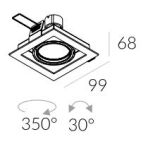 Lampa wpuszczana Tweet 50.1 GU10 Labra  4.1140 wpuszczana z ramką techniczna różne kolory wykończenia - 2