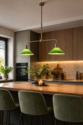 Lampa wisząca Vela 1L 2xE27 109161 Markslojd antyczny mosiądz/zielona 2xØ25cm