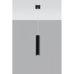 Lampa wisząca LAGOS 1 czarna wisząca tuba na kwadratowej podsufitce elegancka stylowa - 3