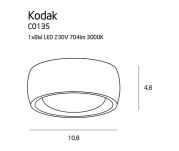 OPRAWA NATYNKOWA  Kodak C0135 8W LED  MAXlight biała mała nowoczesna led - 2