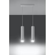 Lampa wisząca LAGOS 2 SL.0324 wiszaca w kolorze białym dwie tuby umieszczone na podsufitce w kształcie listwy idealna do jadalni