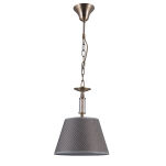 Lampa wisząca ZANOBI PND-43272-1 Italux Klasyczny abażur  SZARY / ANTYCZNY BRĄZ  - 2