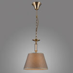 Lampa wisząca ZANOBI PND-43272-1 Italux Klasyczny abażur  SZARY / ANTYCZNY BRĄZ  - 3