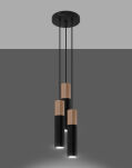 Lampa wisząca PABLO 3P SL.1014 SOLLUX LIGHTING stal drewno - 5
