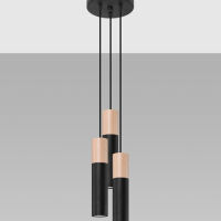 Lampa wisząca PABLO 3P SL.1014 SOLLUX LIGHTING stal drewno
