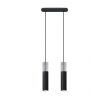 LAMPA  WISZĄCA BORGIO 2 CZARNE STALOWE TUBY ZAKOŃCZONE BETONEM IDEALNA DO SALONU SL.0651 SOLLUX - 2