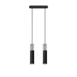 LAMPA  WISZĄCA BORGIO 2 CZARNE STALOWE TUBY ZAKOŃCZONE BETONEM IDEALNA DO SALONU SL.0651 SOLLUX - 2