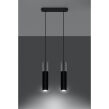 LAMPA  WISZĄCA BORGIO 2 CZARNE STALOWE TUBY ZAKOŃCZONE BETONEM IDEALNA DO SALONU SL.0651 SOLLUX - 3
